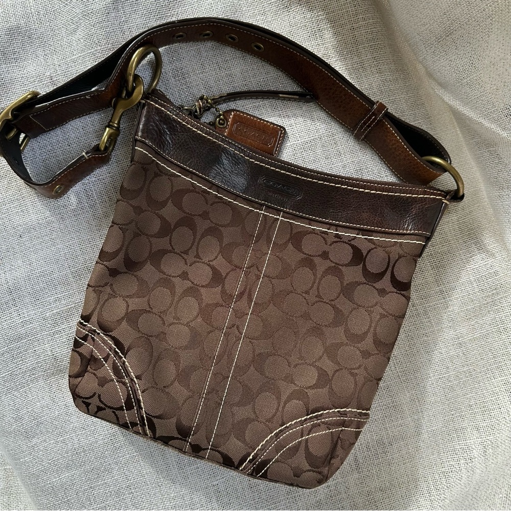 Coach Signature Canvas Convertible Shoulder Bag